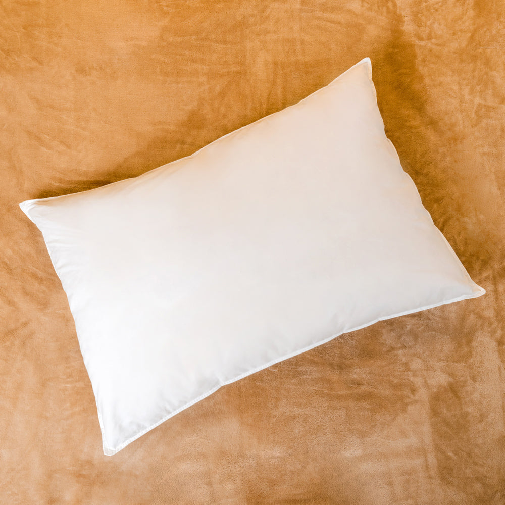 Almohada de plumón de ganso natural para dormir, 100% algodón